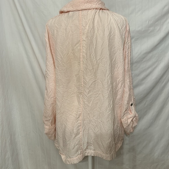 Chico's Weekends Lt Pink Lightweight Button Front Jacket Sz 3 - Picture 5 of 12